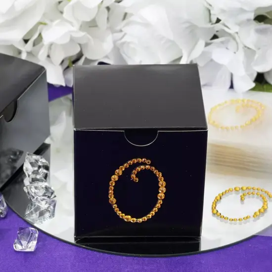 Gold Rhinestones GEM STICKERS 12 pcs Letter "O" DIY Crafts {6}