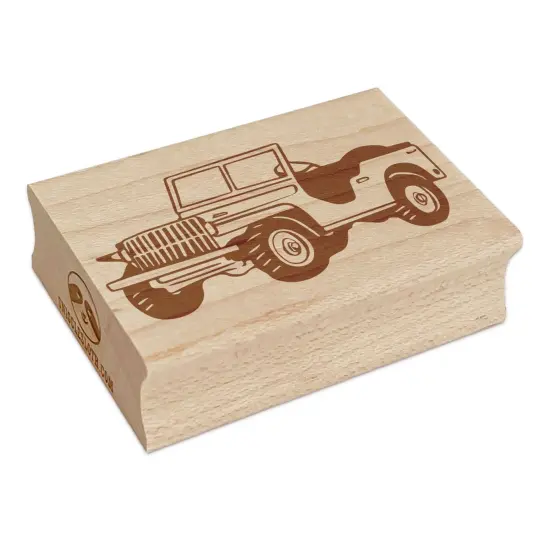 Military Jeep Army Vehicle Car Rectangle Rubber Stamp for Stamping Crafting {7}