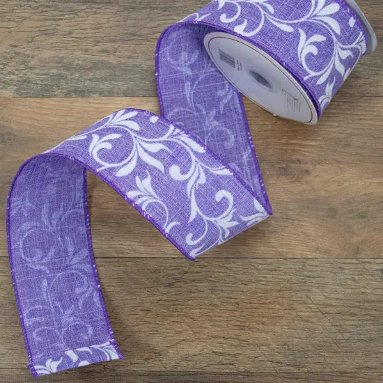 Northlight Purple Floral Wired Craft Ribbon 2.5" x 10 Yards {3}