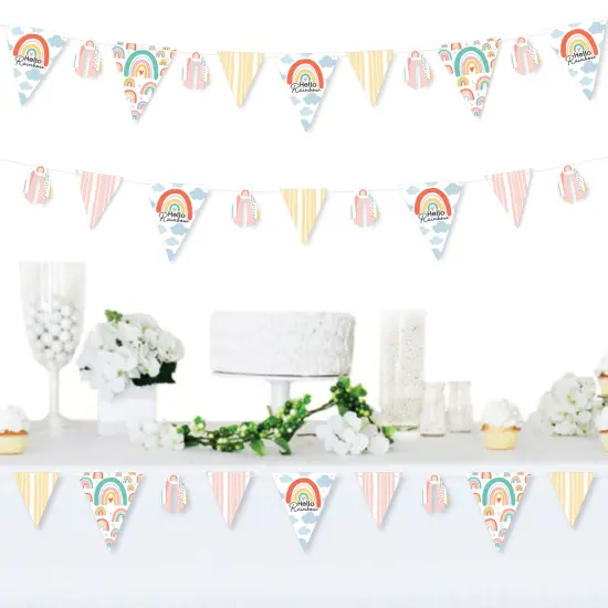 Big Dot of Happiness Hello Rainbow - DIY Boho Baby Shower and Birthday Party Pennant Garland Decoration - Triangle Banner - 30 Pieces {3}