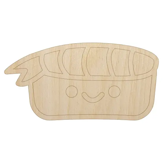 Sweet Sushi Kawaii Doodle Unfinished Wood Shape Piece Cutout for DIY Craft Projects {7}