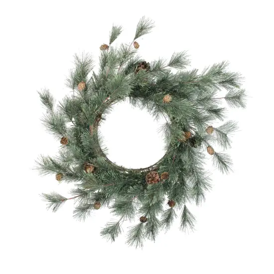 Napco Mixed Pine Cones Artificial Christmas Wreath - 26" - Unlit Green {1}