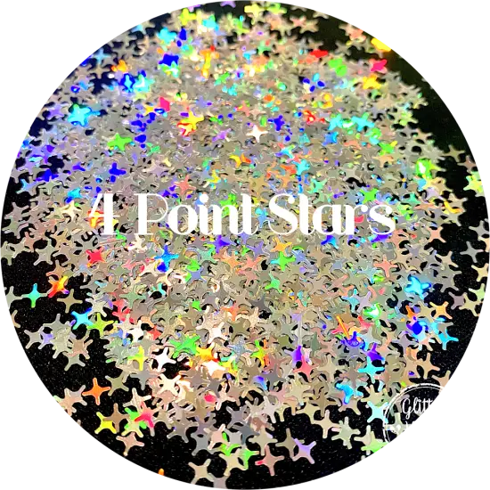 Polyester Glitter - 4 Point Stars Glitter Shapes by Glitter Heart Co.&trade; {1}