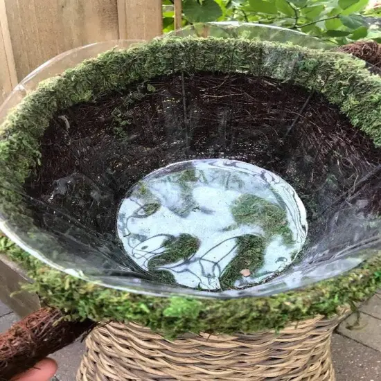 Watering Can PLANTER - Natural MOSS & Wicker {6}