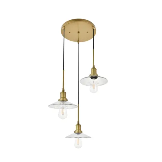 Waltz 3 light brass Pendant {5}