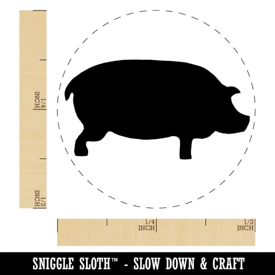 Pig Solid Side View Self-Inking Rubber Stamp for Stamping Crafting Planners Sky Blue {1}