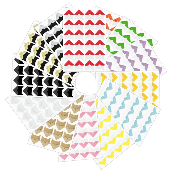 Wrapables Photo Corner Stickers, Photo Mounting Self Adhesives for DIY Crafts, Scrapbooking, Album, Diary 2040pcs Color {6}