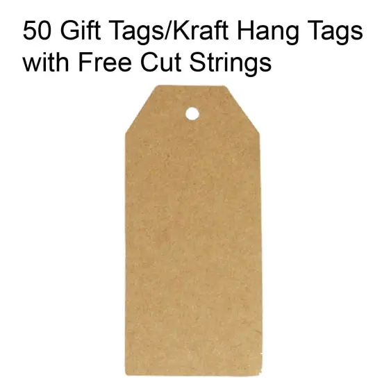 Wrapables 50 Gift Tags/Kraft Hang Tags with Free Cut Strings for Gifts, Crafts & Price Tags Original Tag {2}