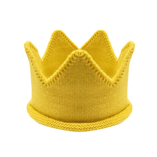 Wrapables Baby Boy & Girl Birthday Party Knitted Crown Headband Beanie Cap Hat Yellow {1}