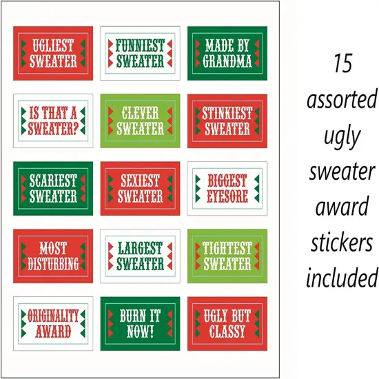 Fun Express Ugly Sweater Costume Trophy for Christmas - 12 Pieces {6}