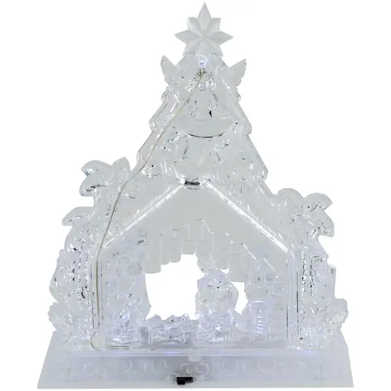 Northlight LED Lighted Nativity Scene in Stable Acrylic Christmas Decoration - 10.75" Clear {7}