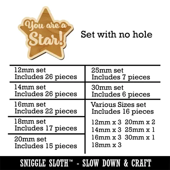 You are a Star Teacher Recognition Mini Wood Shape Charms Jewelry DIY Craft {1}