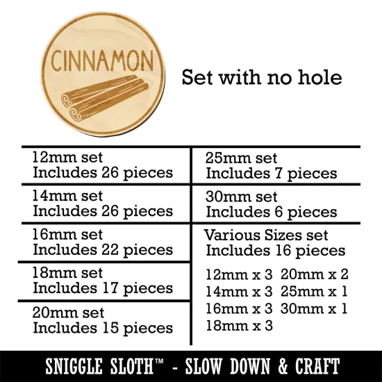 Cinnamon Text with Image Flavor Scent Mini Wood Shape Charms Jewelry DIY Craft {1}