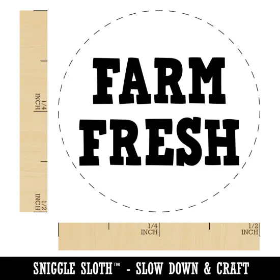 Farm Fresh Fun Text Self-Inking Rubber Stamp for Stamping Crafting Planners Green {1}