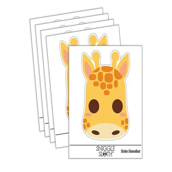 Kawaii Chibi Giraffe Face Blushing Cheeks Waterproof Vinyl Phone Tablet Laptop Water Bottle Sticker Set - 5 Pack {2}
