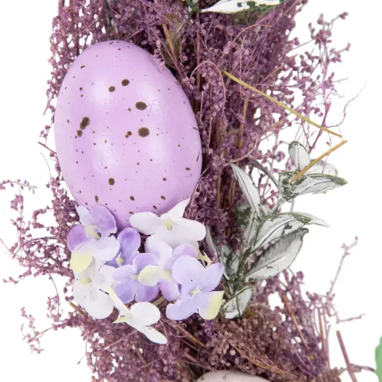 Northlight Speckled Egg Floral Easter Twig Wreath - 12" - Lavender Purple {6}