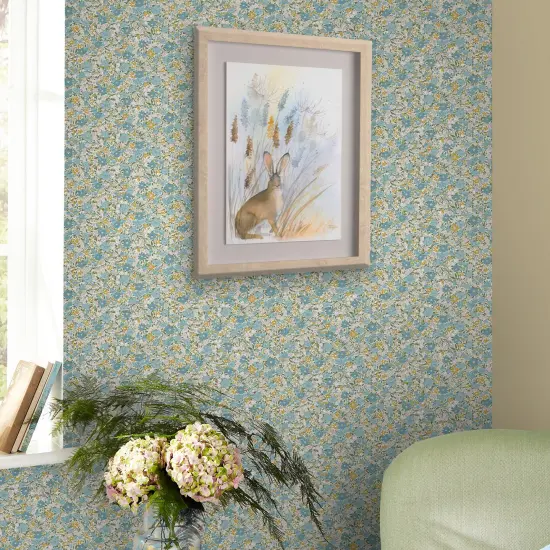 Laura Ashley Loveston Newport Blue Wallpaper {1}