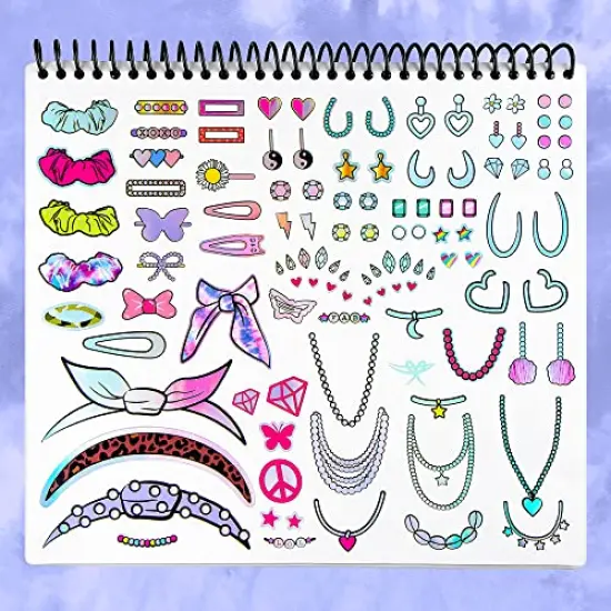 Make-up & Hair Design Sketch Portfolio (11452) Sketchbook for Beginners, Sketchbook with Stencils and Stickers for Ages 6 and Up {4}