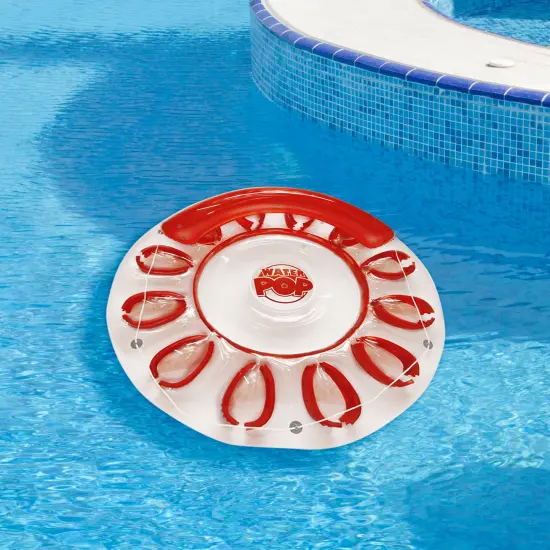 Pool Central Inflatable Red and Clear Water Pop Circular Swimming Pool Lounger, 72-Inch {5}