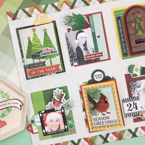 Vicki Boutin Evergreen & Holly Icons & Phrase Stickers, 65pcs {6}