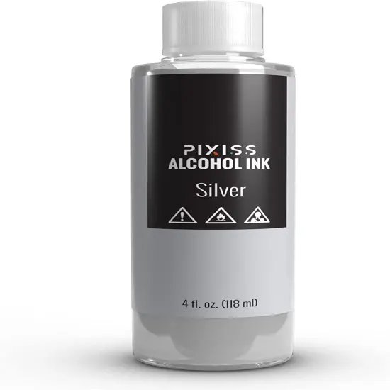 Pixiss Metallic Silver Alcohol Ink for Resin 4oz {5}