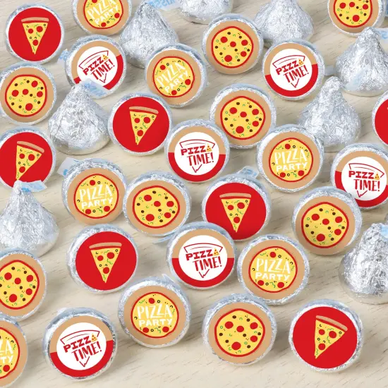 Big Dot of Happiness Pizza Party Time - Baby Shower or Birthday Party Small Round Candy Stickers - Party Favor Labels - 324 Count {1}