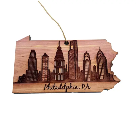 Philadelphia PA - Cedar Ornament {4}