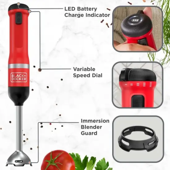 BLACK+DECKER Kitchen Wand Blender Kit, Red (BCKM1011K06) {4}