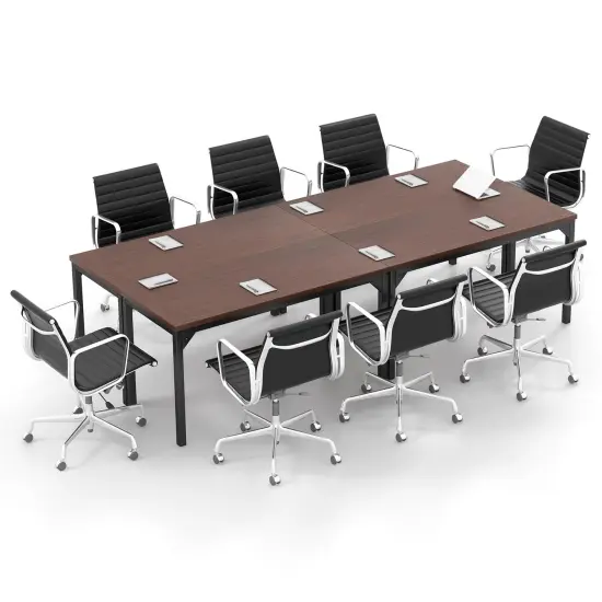Costway Set of 4 55" Conference Table Office Computer Study Desk Metal Base Meeting Room {1}