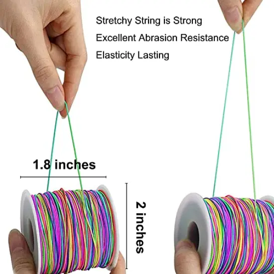 1mm Stretchy Bracelet String, Sturdy Rainbow Elastic String Elastic Cord for Jewelry Making, Necklaces, Beading and Crafts {6}