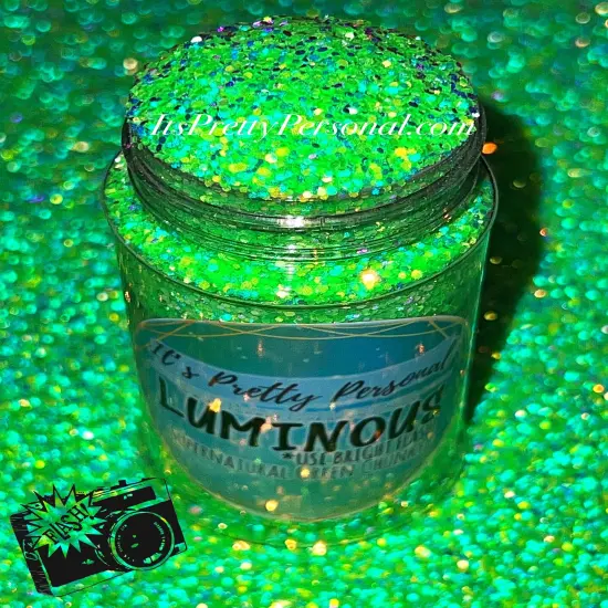 &ldquo;Supernatural Green Chunky&rdquo; (Medium Cut)- Luminous Reflective Glitter Collection {1}