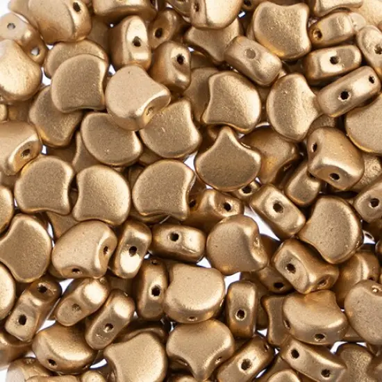 John Bead Czech Glass Metallic Matte Ginko Beads, 50g Bronze Pale Gold {1}