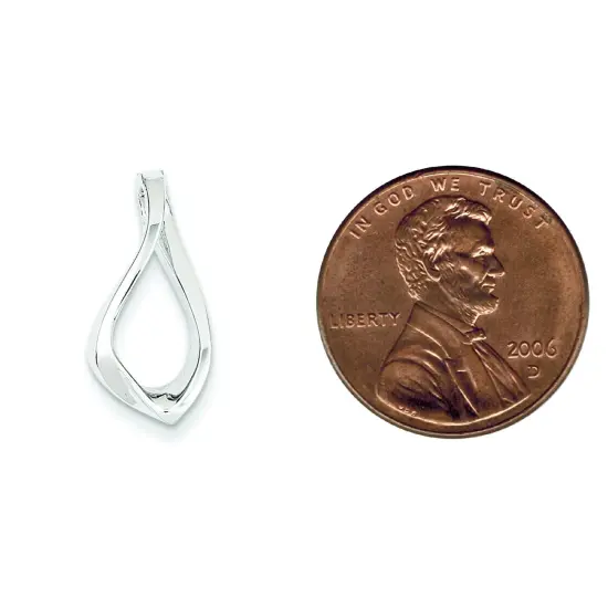 14K White Gold Fancy Omega Slide Pendant Jewelry 20.5mm x 9.4mm {2}