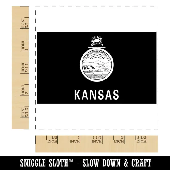 Kansas State Flag Square Rubber Stamp for Stamping Crafting {1}