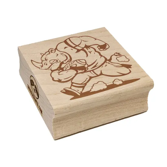 Rampaging Rhino Football Athletic Sports Square Rubber Stamp for Stamping Crafting {7}