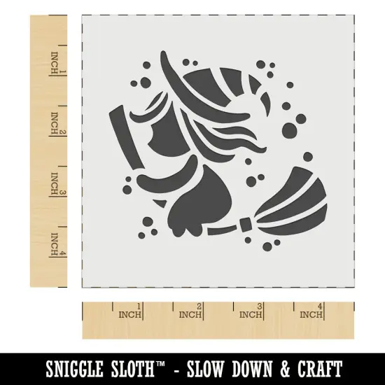 Halloween Witch on Broomstick Wall Cookie DIY Craft Reusable Stencil {7}