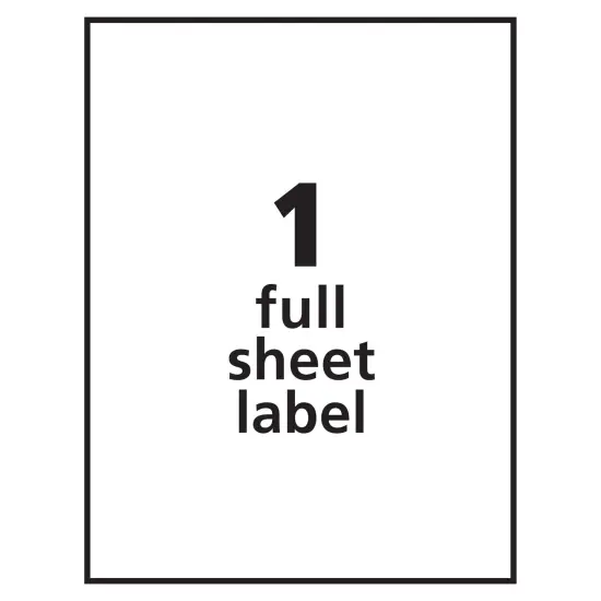 PRES-a-ply White Labels, 8-1/2" x 11", Permanent-Adhesive, 1-up, 100 labels {3}