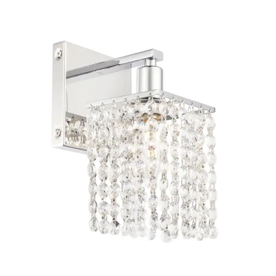 Phineas 1 light Chrome and Clear Crystals wall sconce {6}
