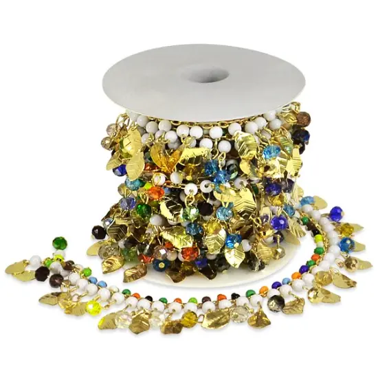 Phaedra Leaf Beaded Chain Trim {2}