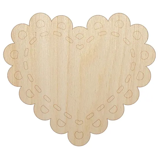 Fancy Heart Doily Love Valentine's Day Unfinished Wood Shape Piece Cutout for DIY Craft Projects {2}