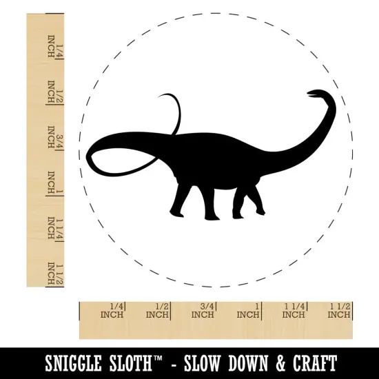 Apatosaurus Dinosaur Solid Self-Inking Rubber Stamp for Stamping Crafting Planners Blue {1}