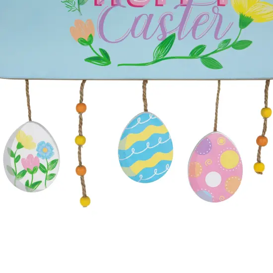 Northlight Hoppy Easter Wooden Wall Sign with Bunny and Eggs - 15.75" Multi {6}