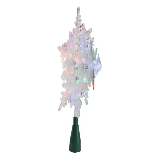 Kurt Adler 15" Lighted Three Dimensional Snowflake Christmas Tree Topper - Multi Colored Lights {4}