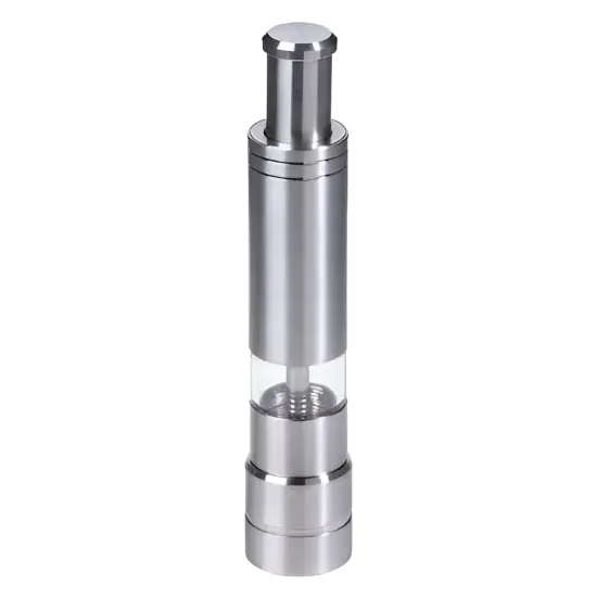 Fletchers Mill Stainless-Steel Pump and Grind Pepper Mill, Modern Thumb Button Grinder, One-Handed Operation, Perfect For Restaurant Staff {1}