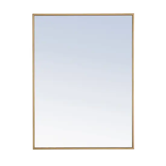 Metal frame Rectangle Mirror 24 inch Brass finish {1}