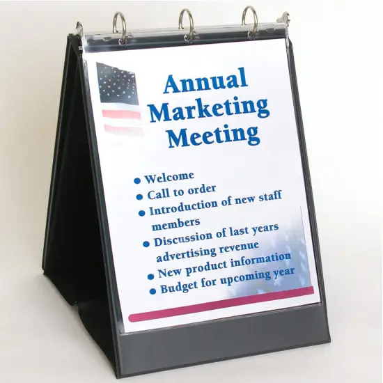 Flip Chart Easel Presentation Binder - Portrait/Vertical - Black {4}