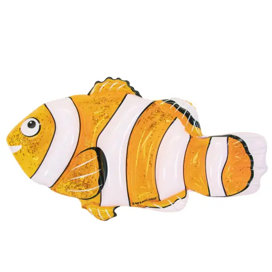 Swimline Clown Fish Swimming Pool Inflatable Raft - 72" - Orange and White {1}