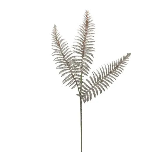 Raz 29.5" Rose Gold Glittered and Sequined Fern Christmas Spray Silver {1}