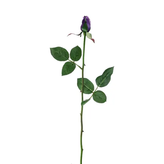 Allstate Long Stem Single Rose Bud Artificial Floral Spray - 23" - Deep Purple {4}