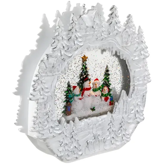Northlight LED Lighted Caroling Snowmen Christmas Snow Globe - 9.5" White {4}
